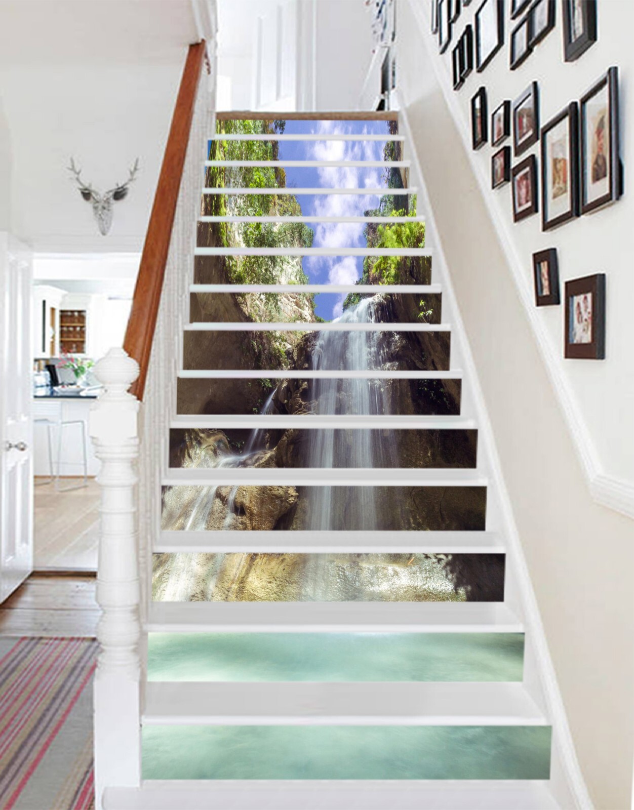 3D Waterfall Lake AZ1318 Stair Risers Decoration Mural Vinyl Wallpaper Kay