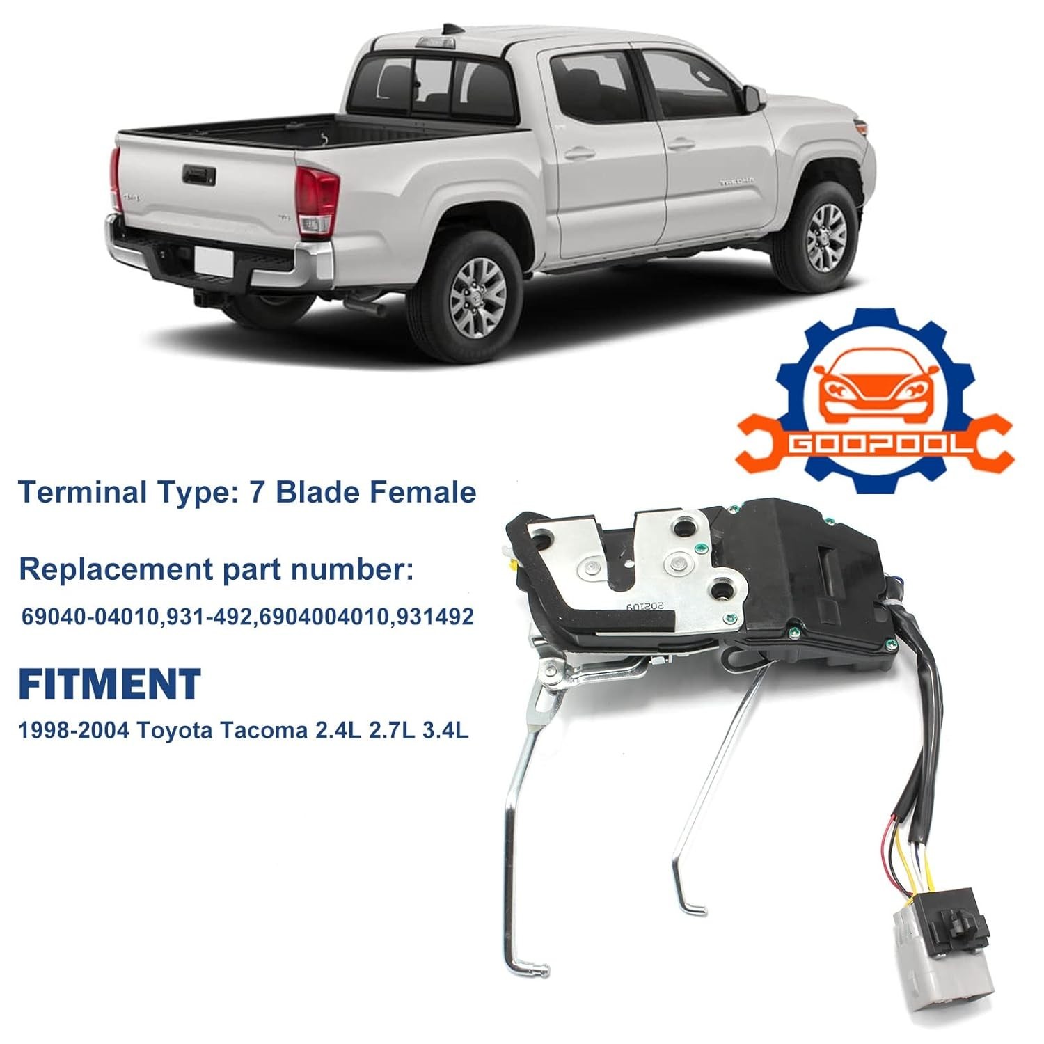 Door Lock Latch Actuator Assembly Compatible with 1998-2004 Tacoma Left