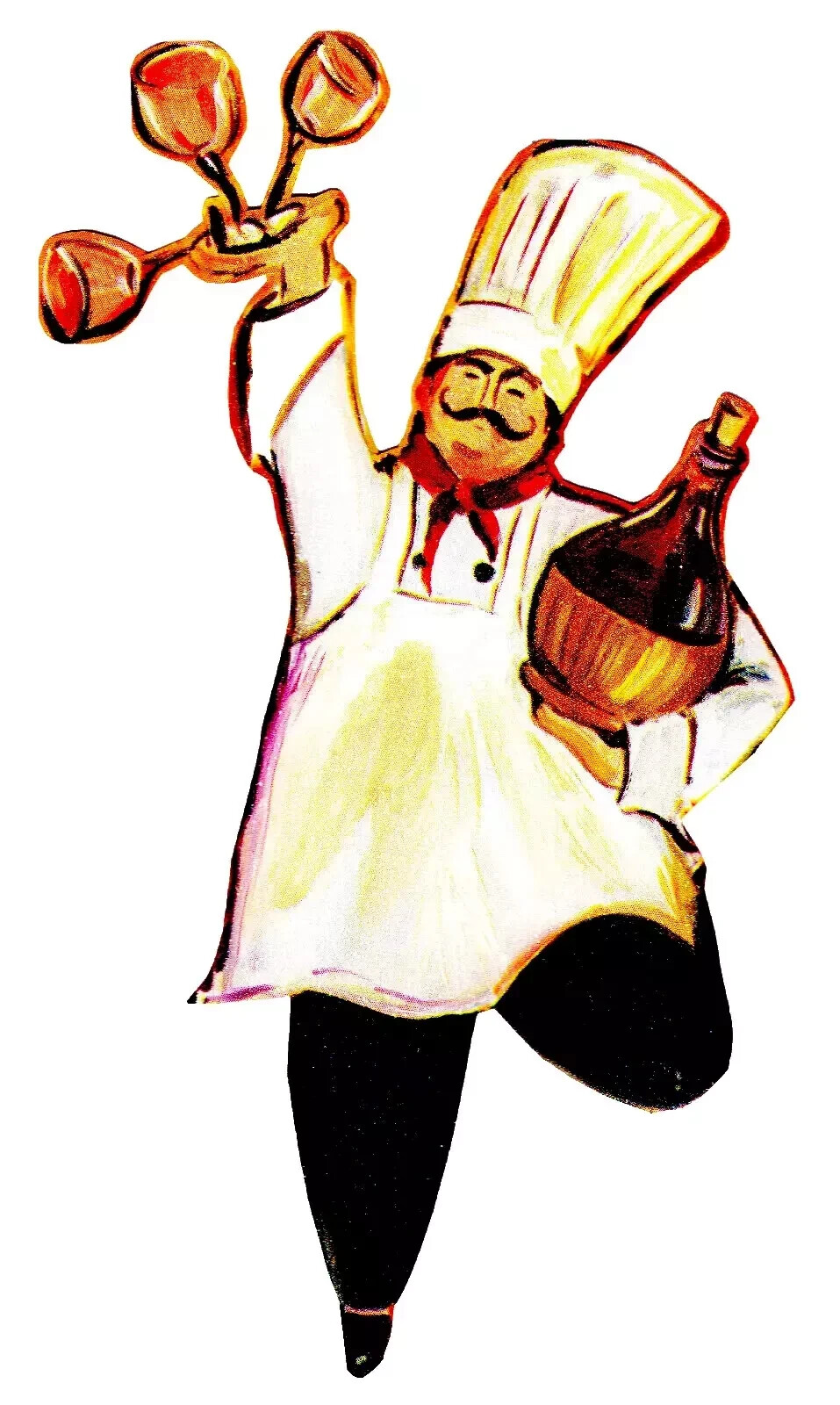 italian chef wall decal kitchen prepasted wine jug 5.5 inch 1pc