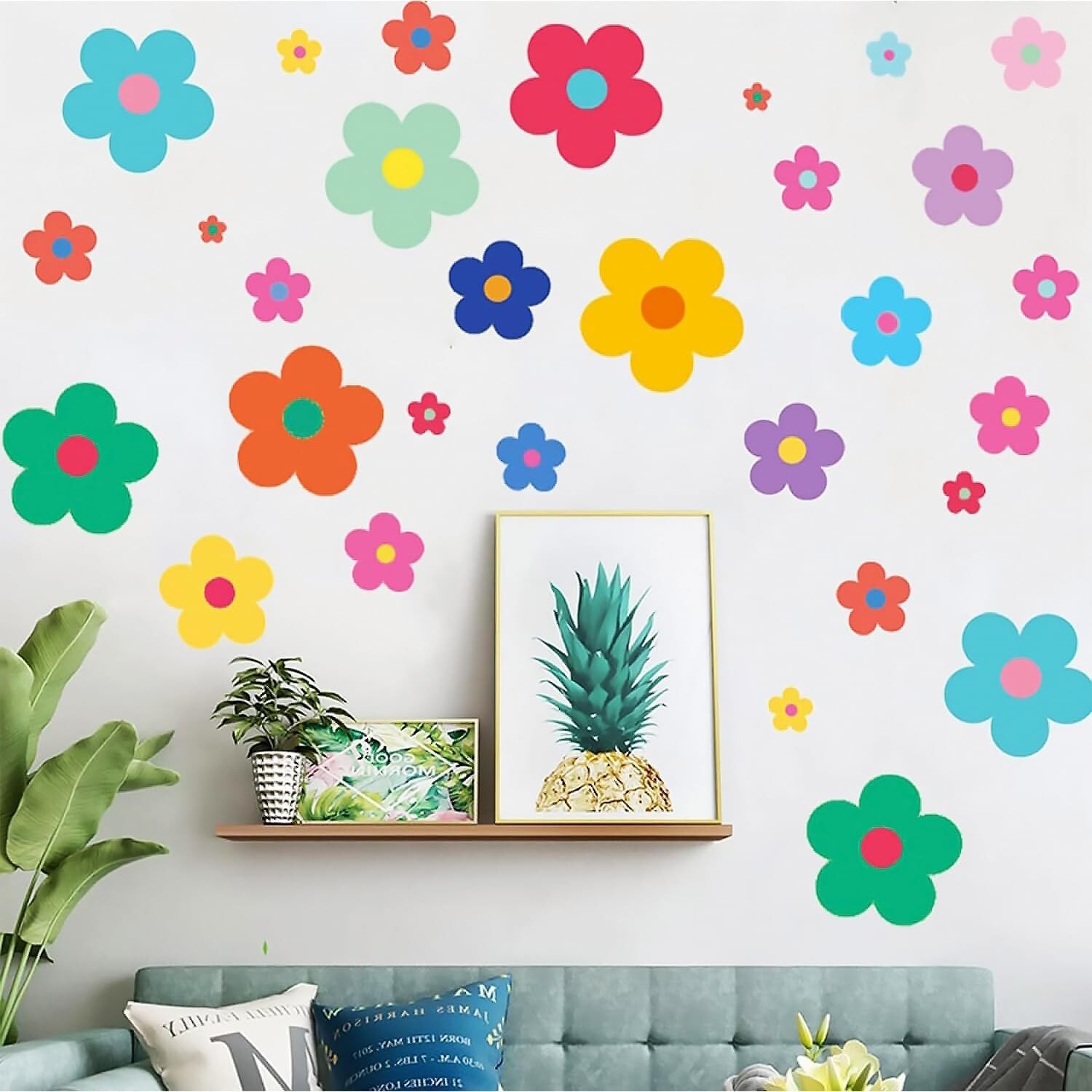 Wall Stickers & Murals Flower Wall Decals Peel and Stick 9 Sheets of Wall Sti…