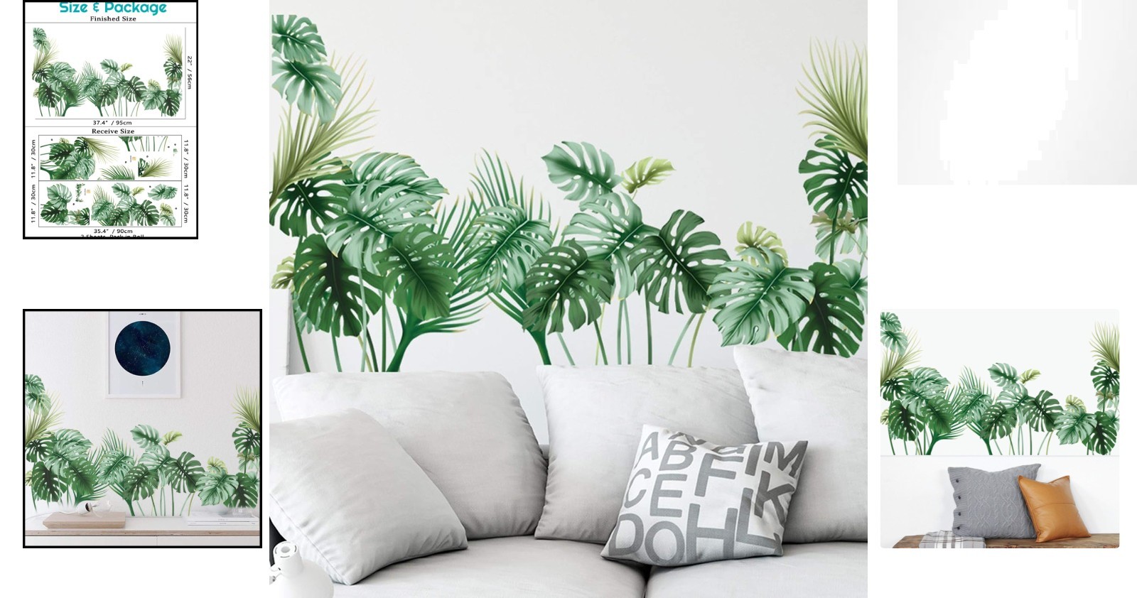 Tropical Palm Leaf Wall Decals – Vivid Vinyl Stickers for Elegant Living Spaces