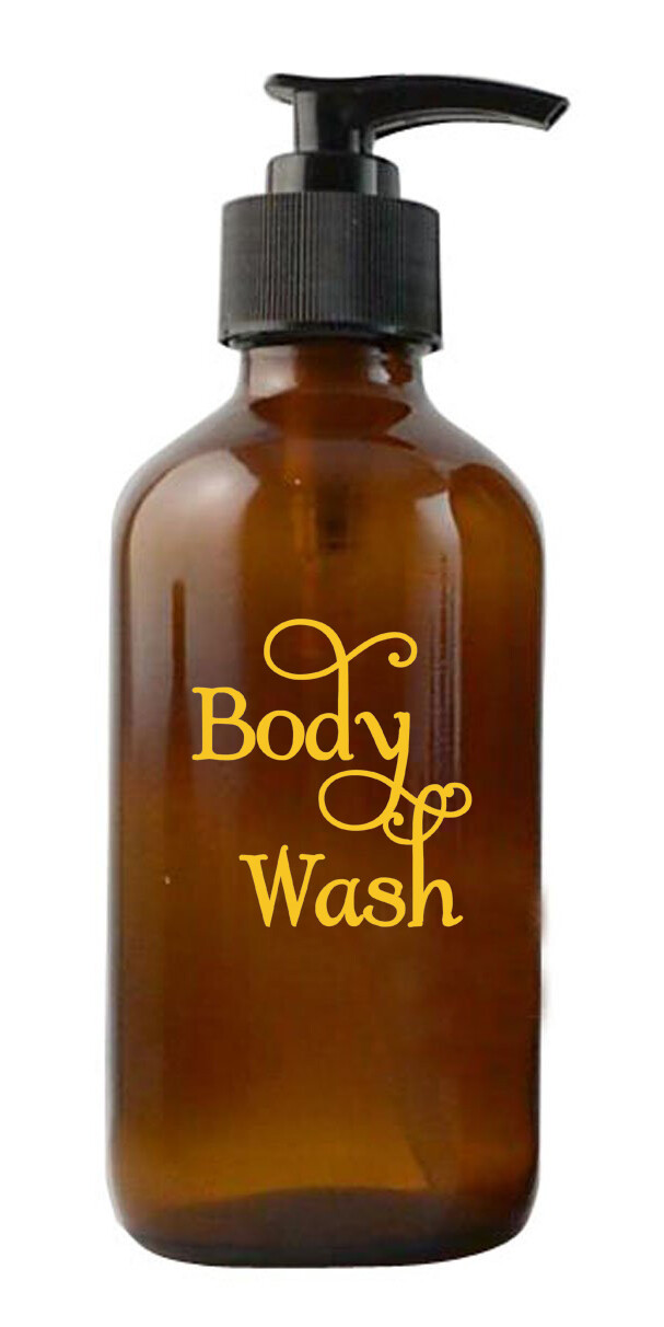 BODY WASH Vinyl Sticker – Bathroom Label Die Cut Decal – Shower Bath – Swash