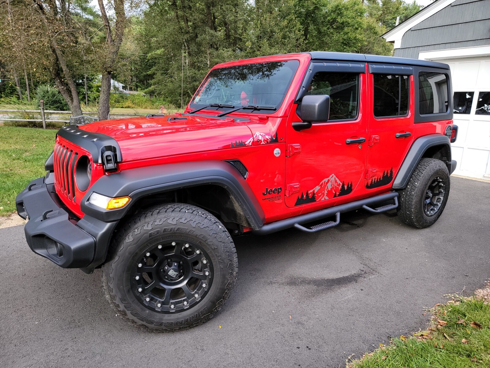 Mountain and Trees 2 Color Decal for Hood Jeep Wrangler JL & Gladiator JT 2018+