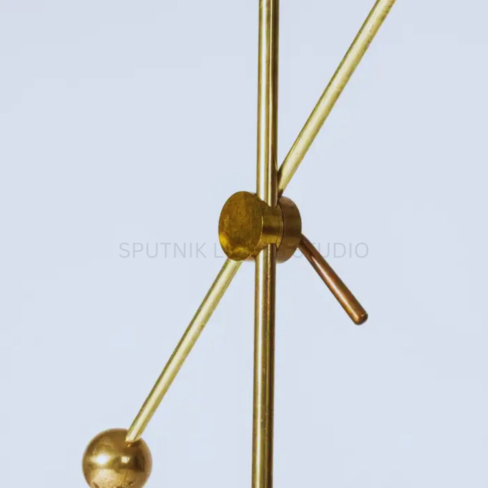 Handcrafted Mid-Century Brass Floor Lamp | Adjustable Black Cone Shade, Minimali