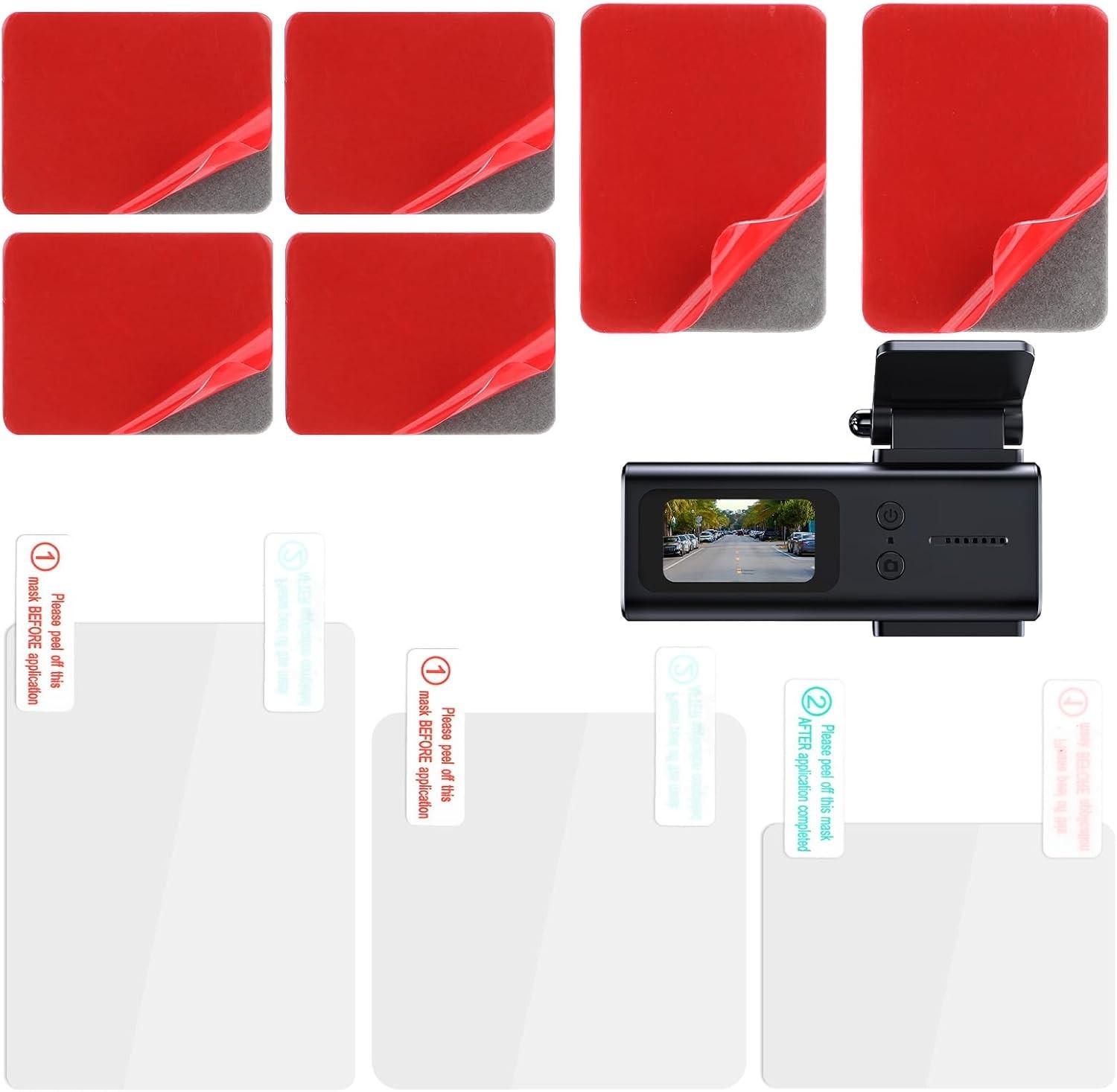 3 Pcs Electrostatic Sticker Mounting Dash Cam 6 Pcs Double-Sided Sticker for …