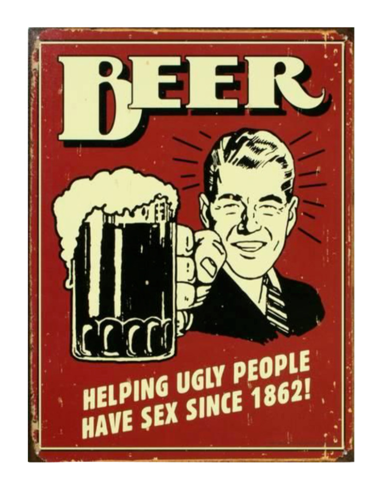 Beer- Helping Ugly People – 4×6 – Vinyl Decal Sticker Car Window Laptop Cooler