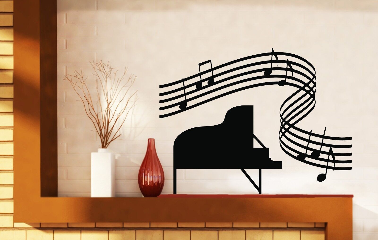 Piano Vinyl Wall Sticker Decal Music Room Sheet Music Score (n166)