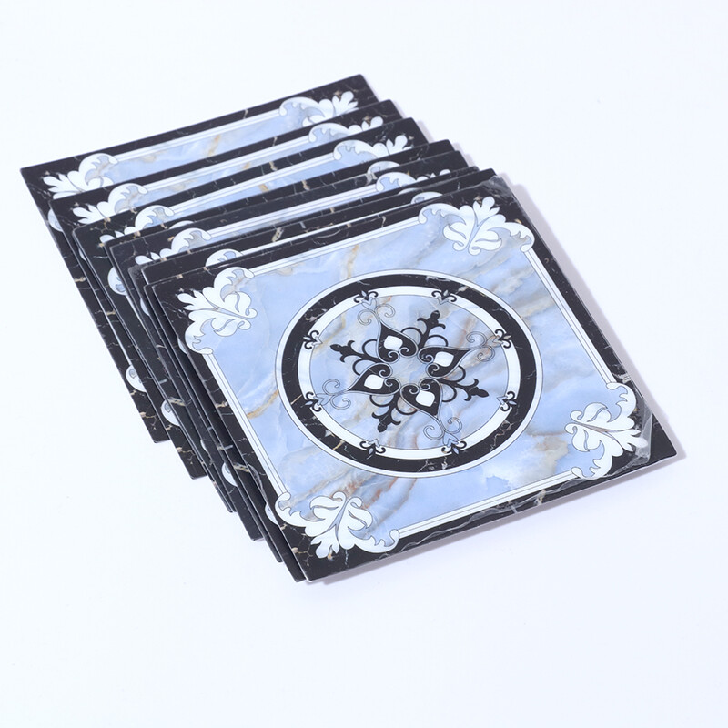 10PCS Tiles Stickers PVC Floral DIY Self-adhesive Home Wall Floor Decor Square
