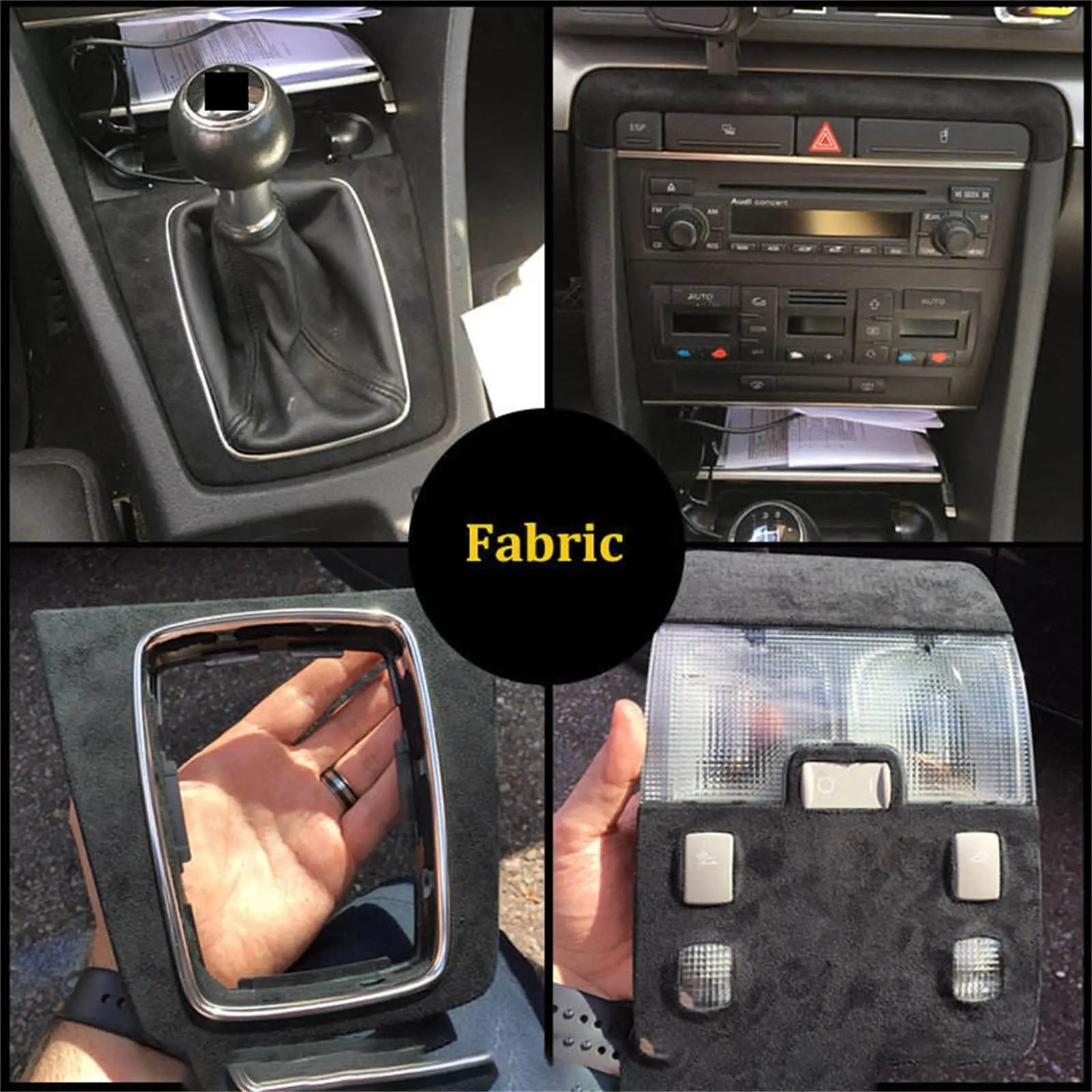 Suede Wrap Velvet Self-Adhesive Fabric Black DIY Film Car Interior Trim 50x150cm