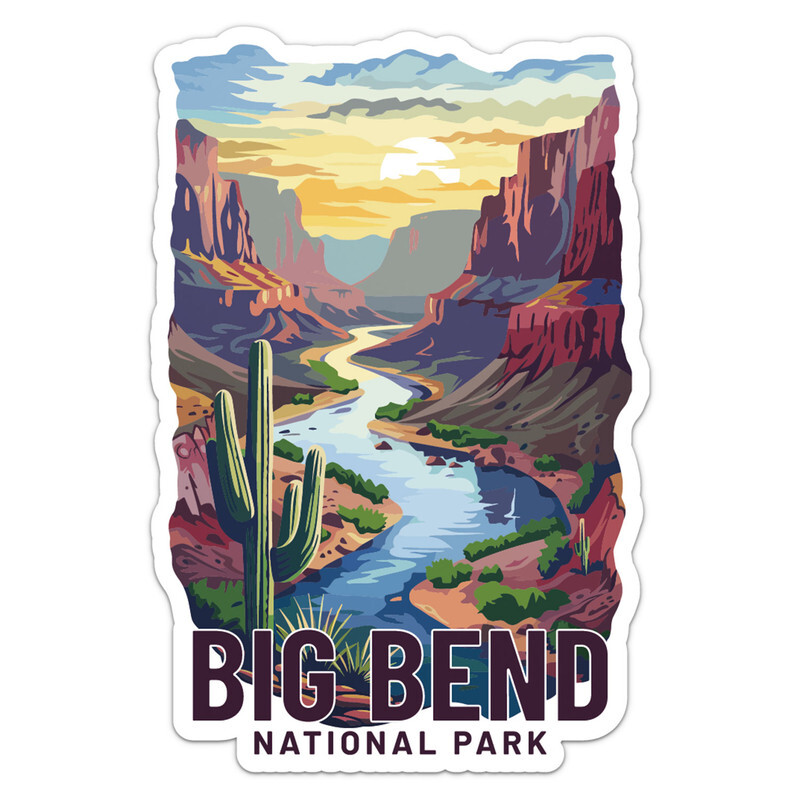 Retro Big Bend National Park Vinyl Decal Car Bumper Sticker