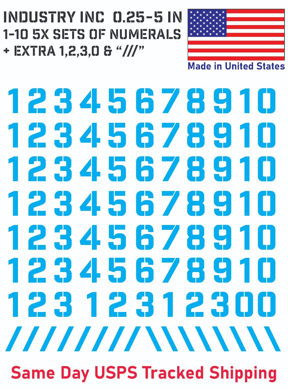 5X 0-10 Industry Inc Vin Decal Sticker Numbers – for Mailbox, Address, Shop