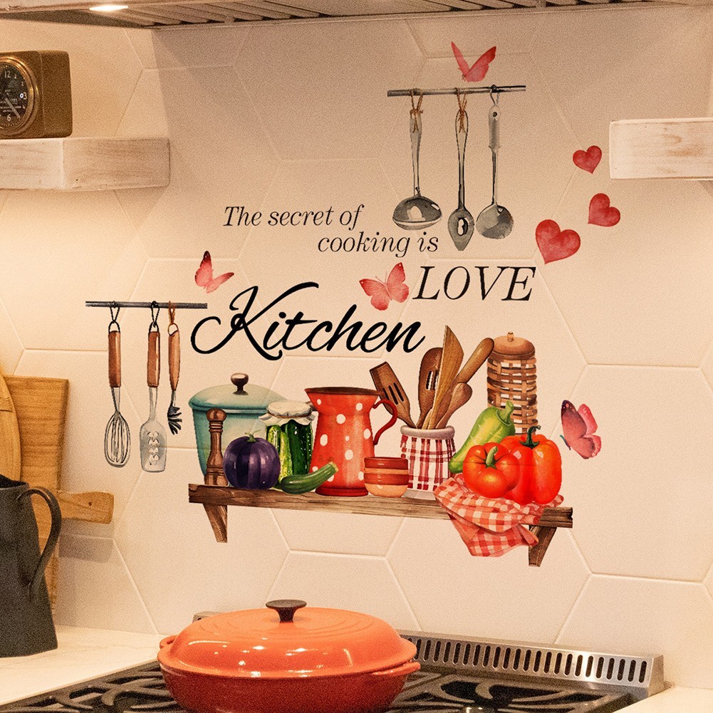 Quick and Easy Kitchen Transformation with Cook Utensils Wall Stickers