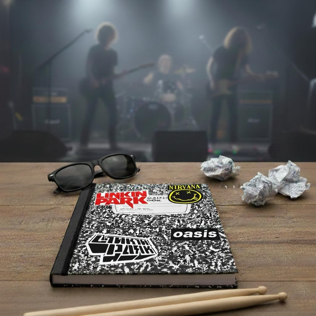 100 Pcs Rock Band Music Stickers – Durable and Waterproof Vinyl Stickers Featuri