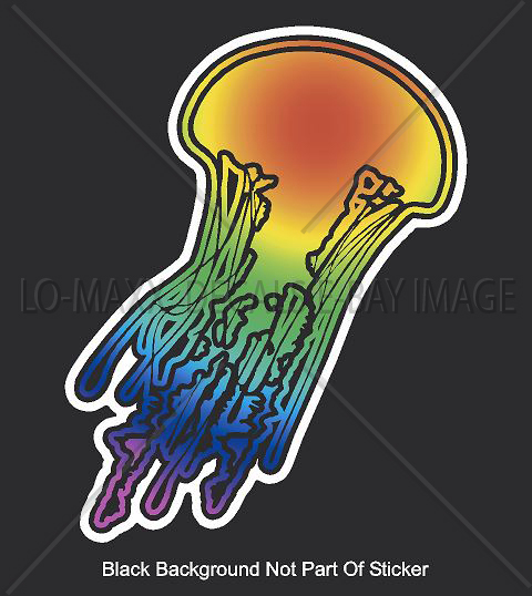 Psychedelic Jellyfish Ocean Sea Life Art Beautiful Graphic Printed Vinyl Sticker