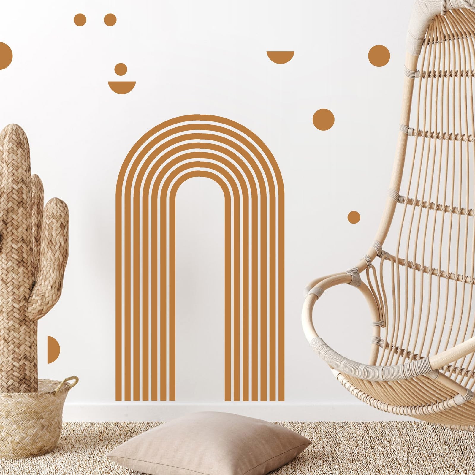 Brown Arch Wall Decal 2 Sheets Form Large Arch Peel and Stick Mid Century Mod…
