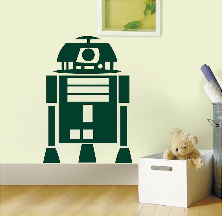 R2D2 Droid Wall Decal Star Wars Wallpaper Mural Vinyl The Last Jedi Design, g66
