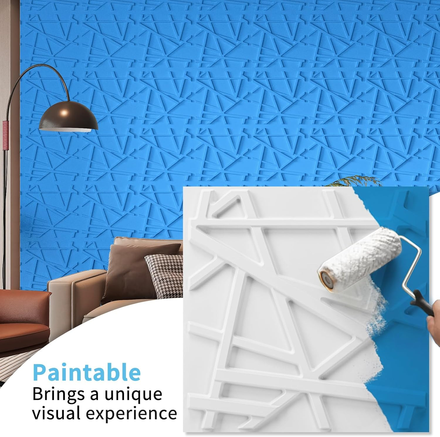 100 Pack 3D White PVC Wall Panels – 97 Sq.Ft. Stylish Interior Décor