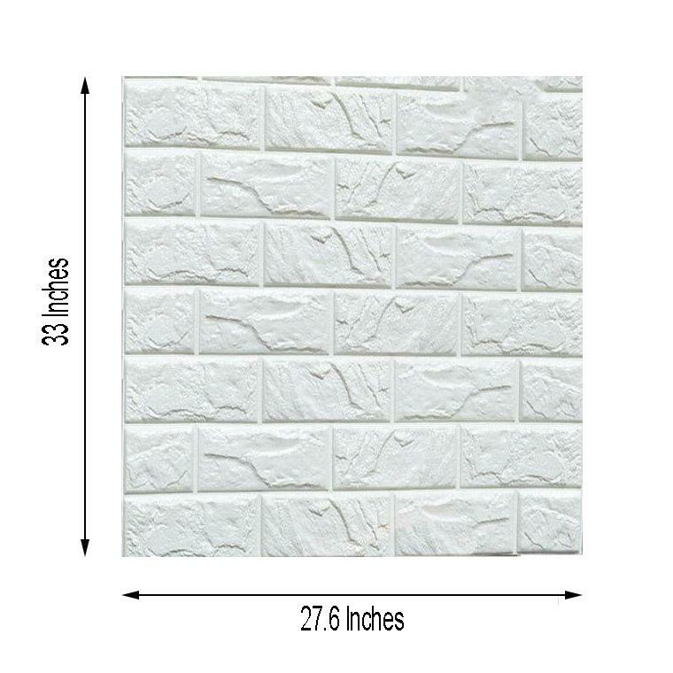 WALL PANELS 58 sq ft White Faux Brick Texture Waterproof Backdrop Decorations