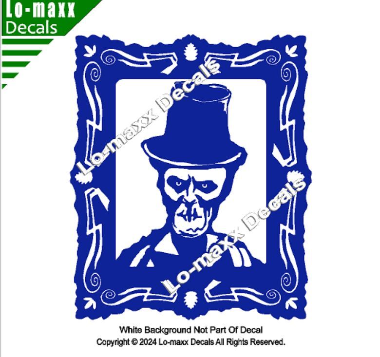 A Portrait Of Dead Man Lewis Macabre Top Hat Skull Die Cut Vinyl Decal Art