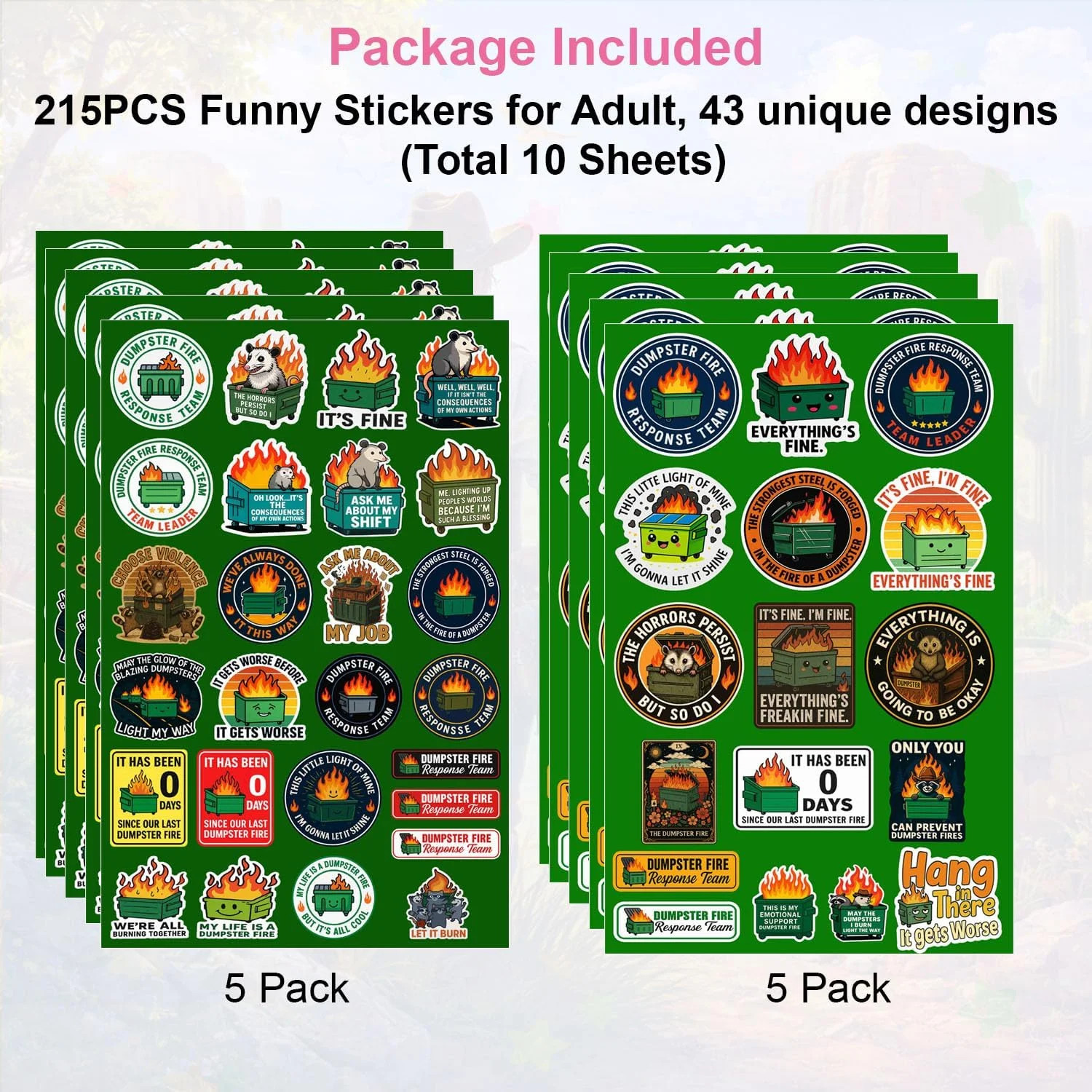 215Pcs Dumpster Fire Response Team Sticker – The Strongest Steel is Forged in Th