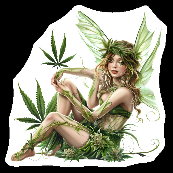 Fairy Themed Vinyl Sticker Weed Fairy Decal Stoner Gift 420 Marijuana Fairycore