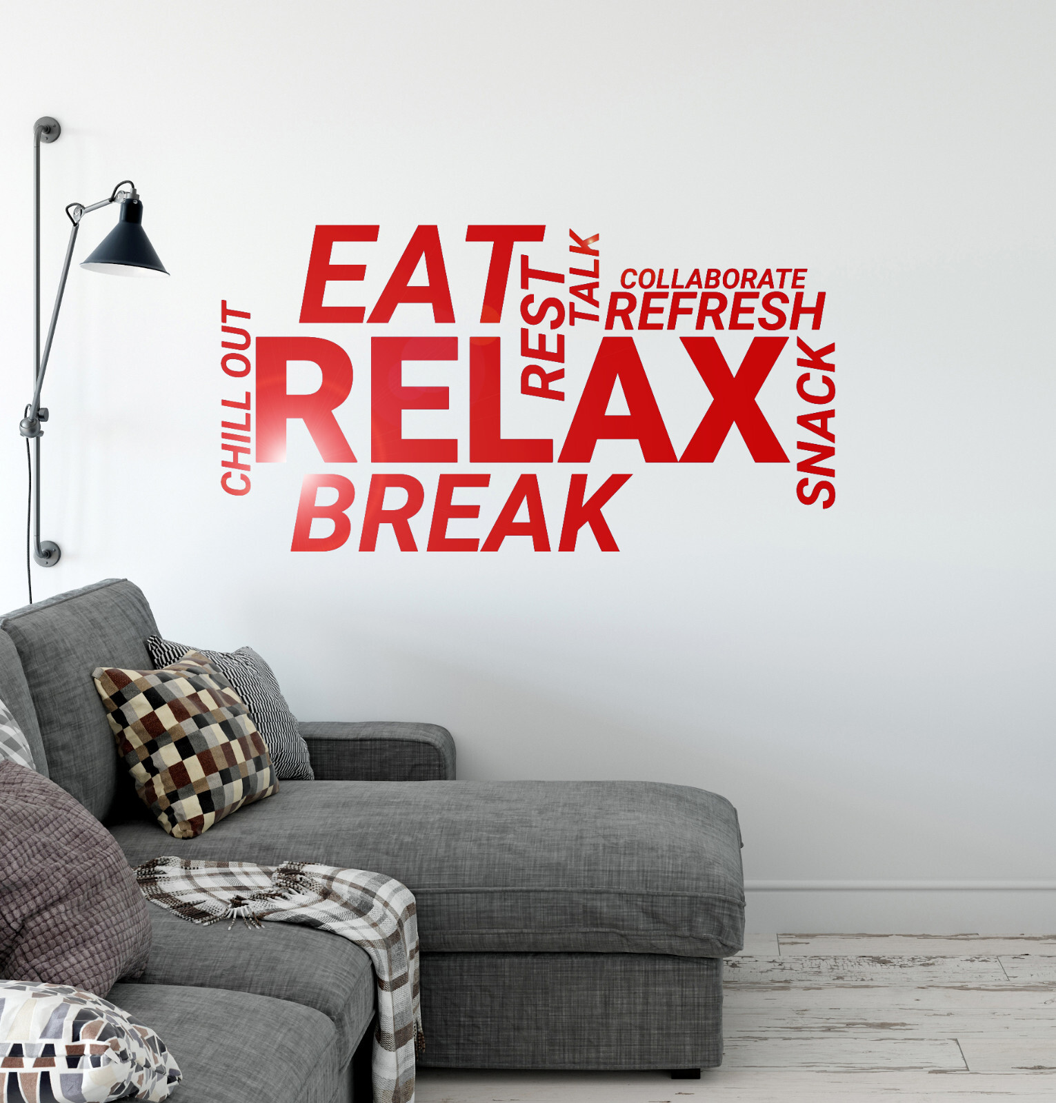 Vinyl Wall Decal Break Room Office Words Cloud Decoration Idea Stickers (ig6013)
