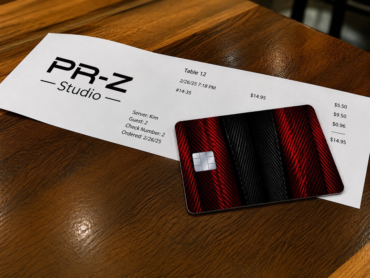 Black Red Carbon Fiber Credit Card Skin | Premium Pre-Cut Vinyl for Debit Cards