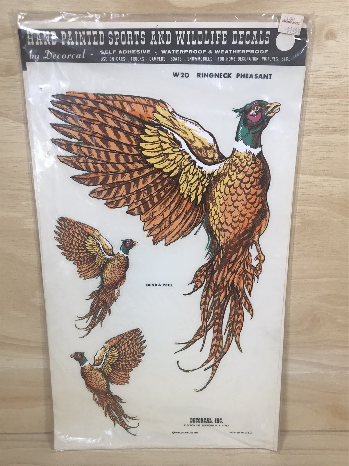 Ringneck Pheasant Decals Hand Painted Sports And Wildlife Decorcal Vintage 1981