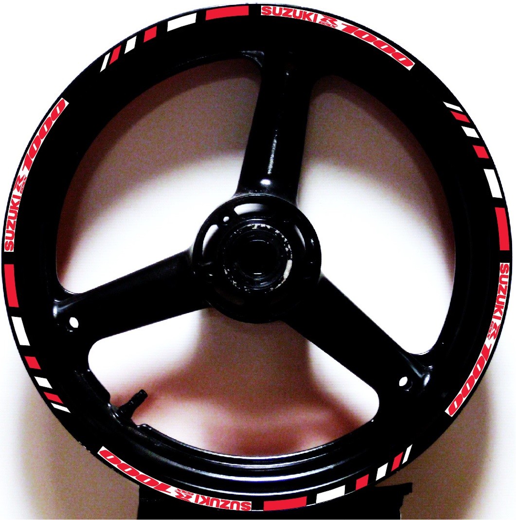 CUSTOM PRINTED 2 TONE GP RIM STRIPES WHEEL DECALS TAPE STICKERS SUZUKI GSXR 1000