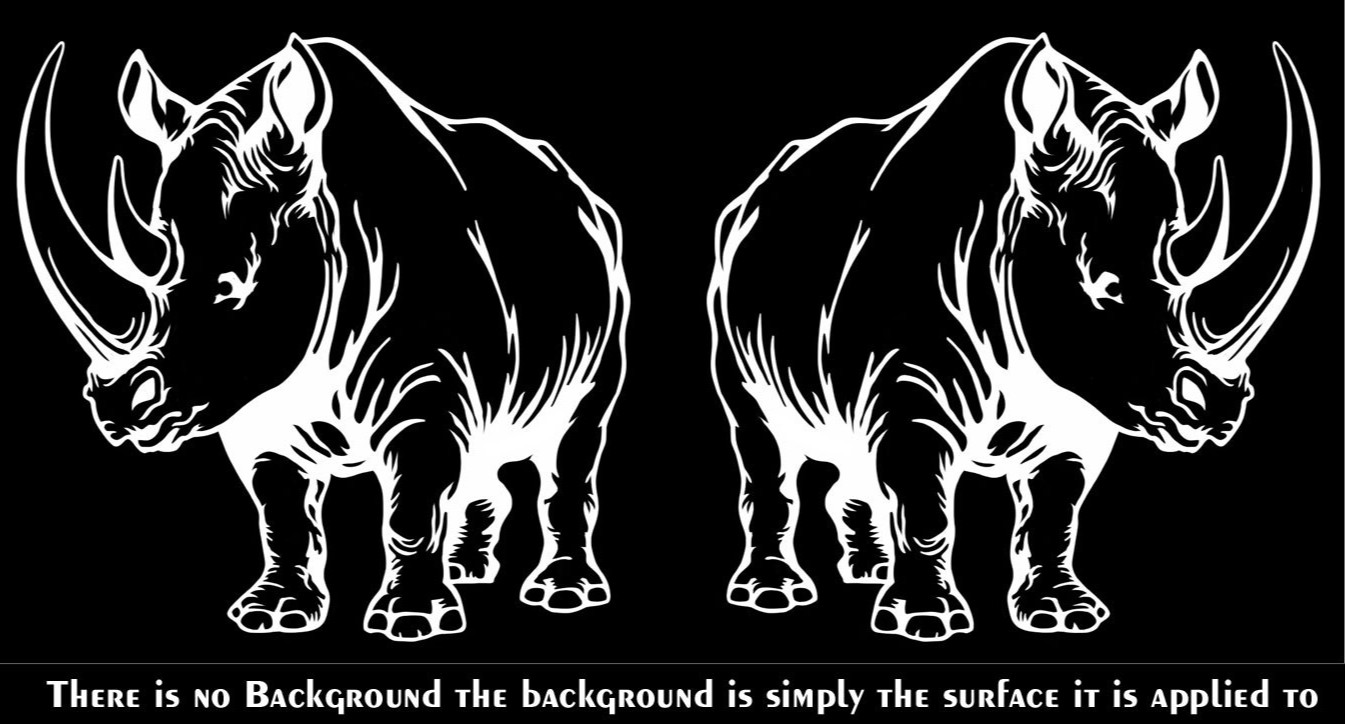 Rhinoceros Rhino Graphic Two 5" Vinyl Decals Car Truck Windows Laptop Tablet