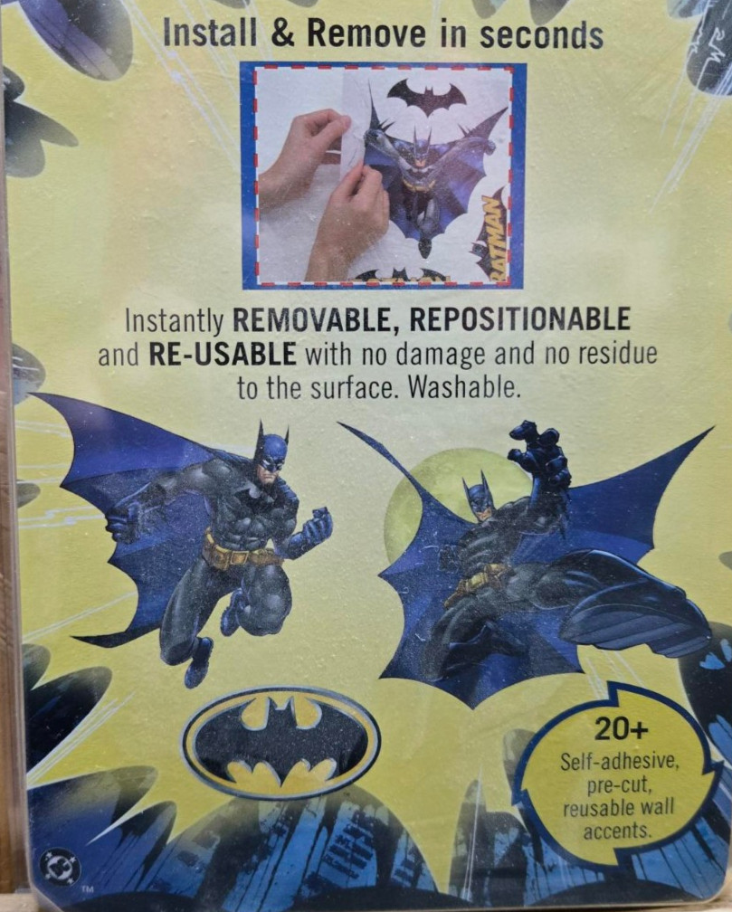 Batman Peel and Stick Decal Accents Wall Decor DC Comics Super Hero WT1063SCS