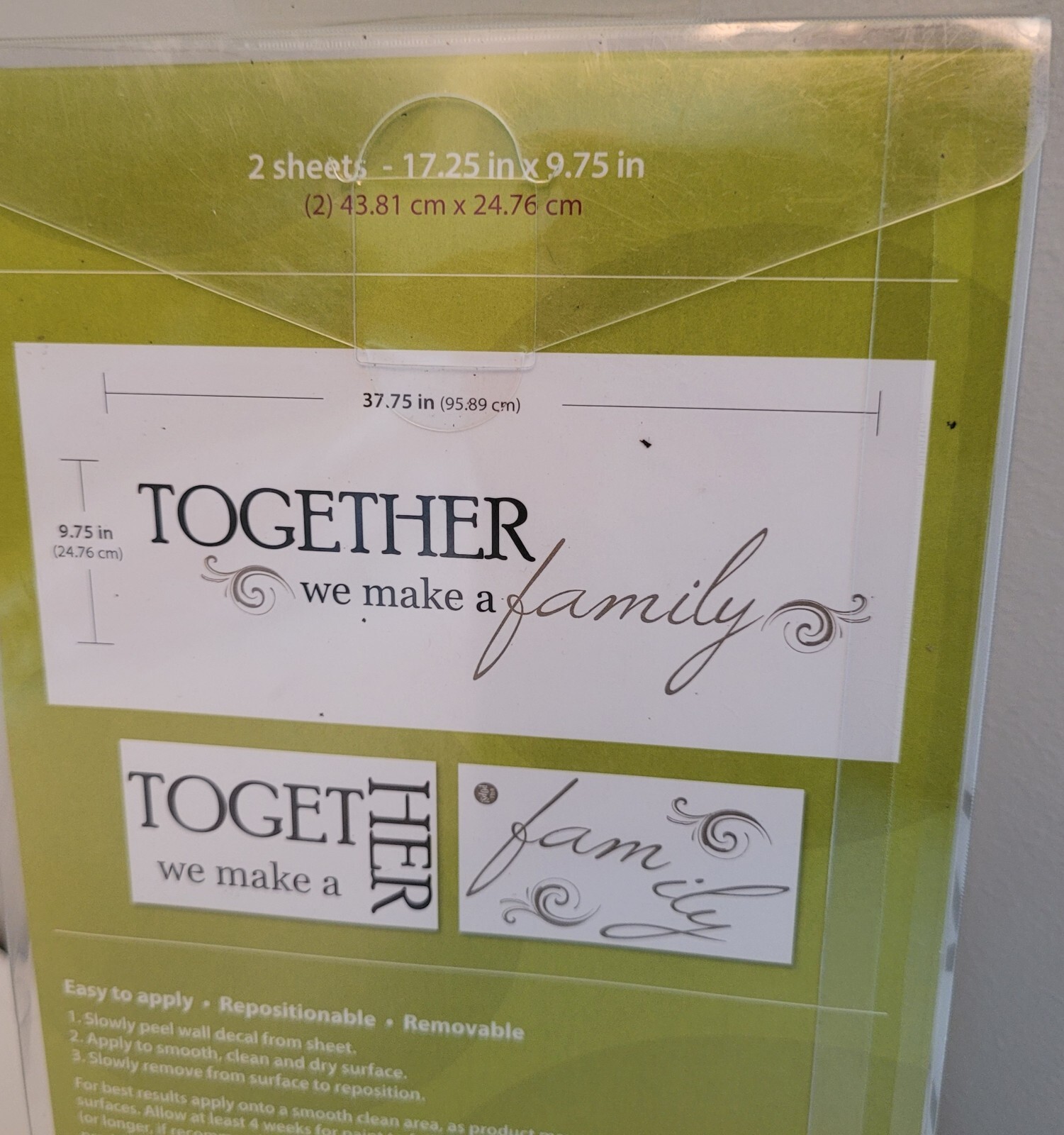 WallPops • Together We Make a Family • Wall Decal Words Peel And Stick Wall Art