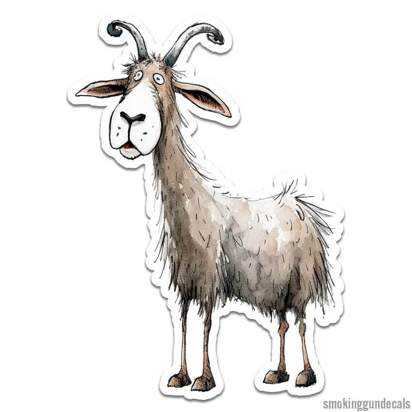 Funny Goat, Vinyl Decal Sticker, Indoor Outdoor, 3 Sizes, #12322