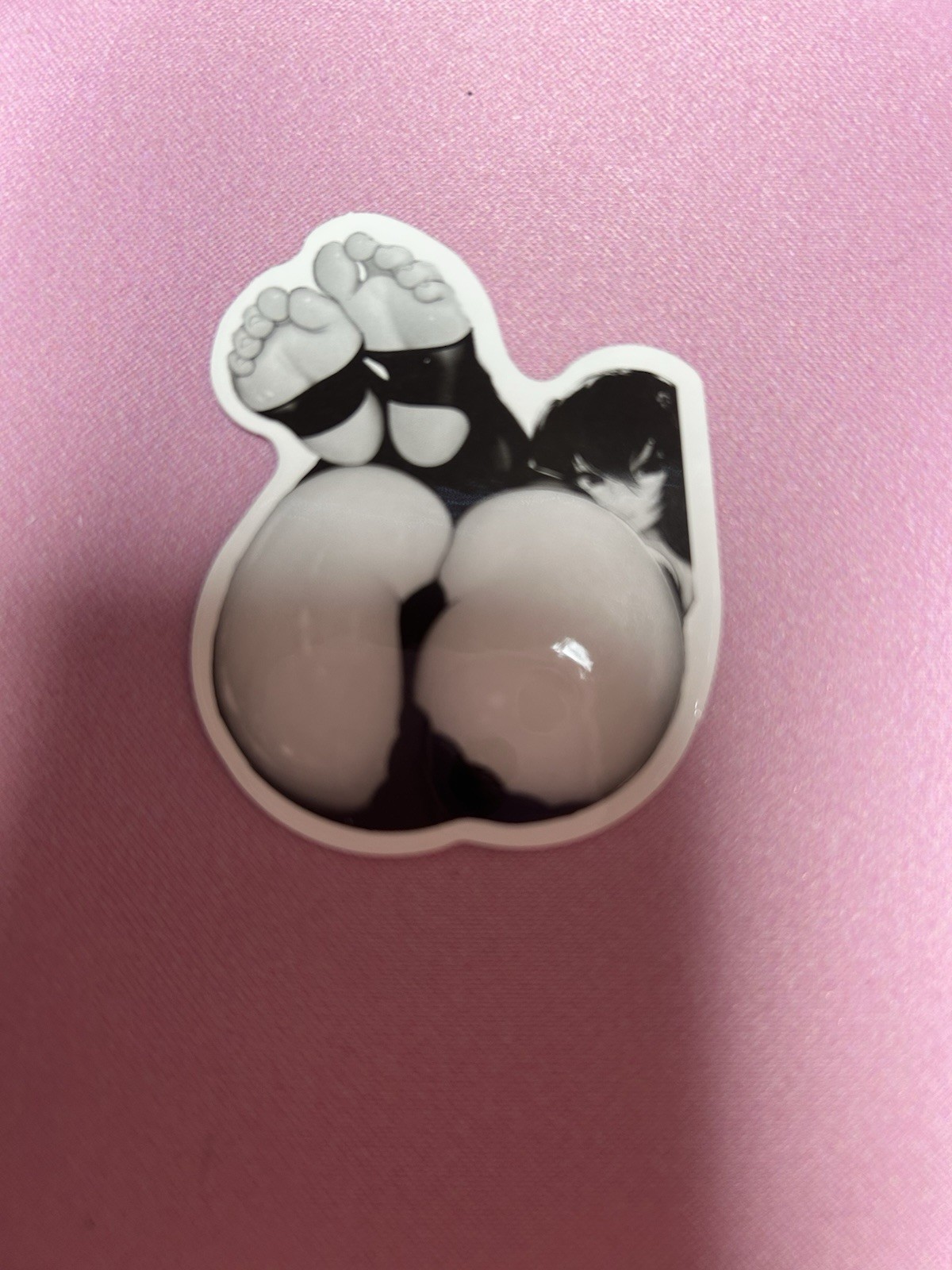 black and white waifu lewd sexy sticker #17