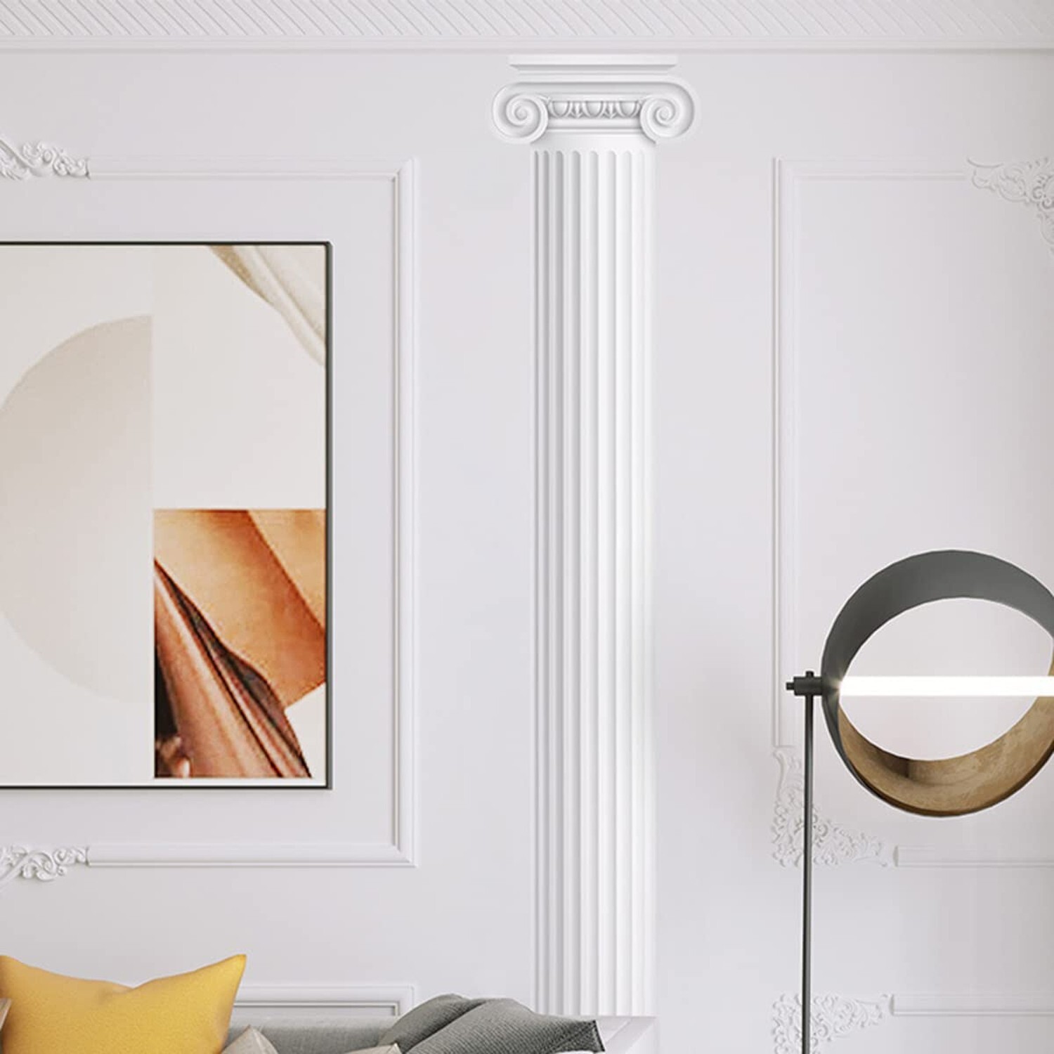 11.8" x 94.5" 3D Lifelike Roman Column Decorative Wall Sticker Self Adhesive …