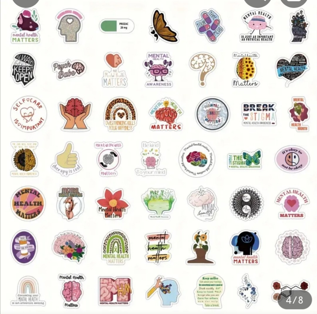 20 PCS Mental Health Illness Awareness Inspirational Stickers 2 BRAND NEW