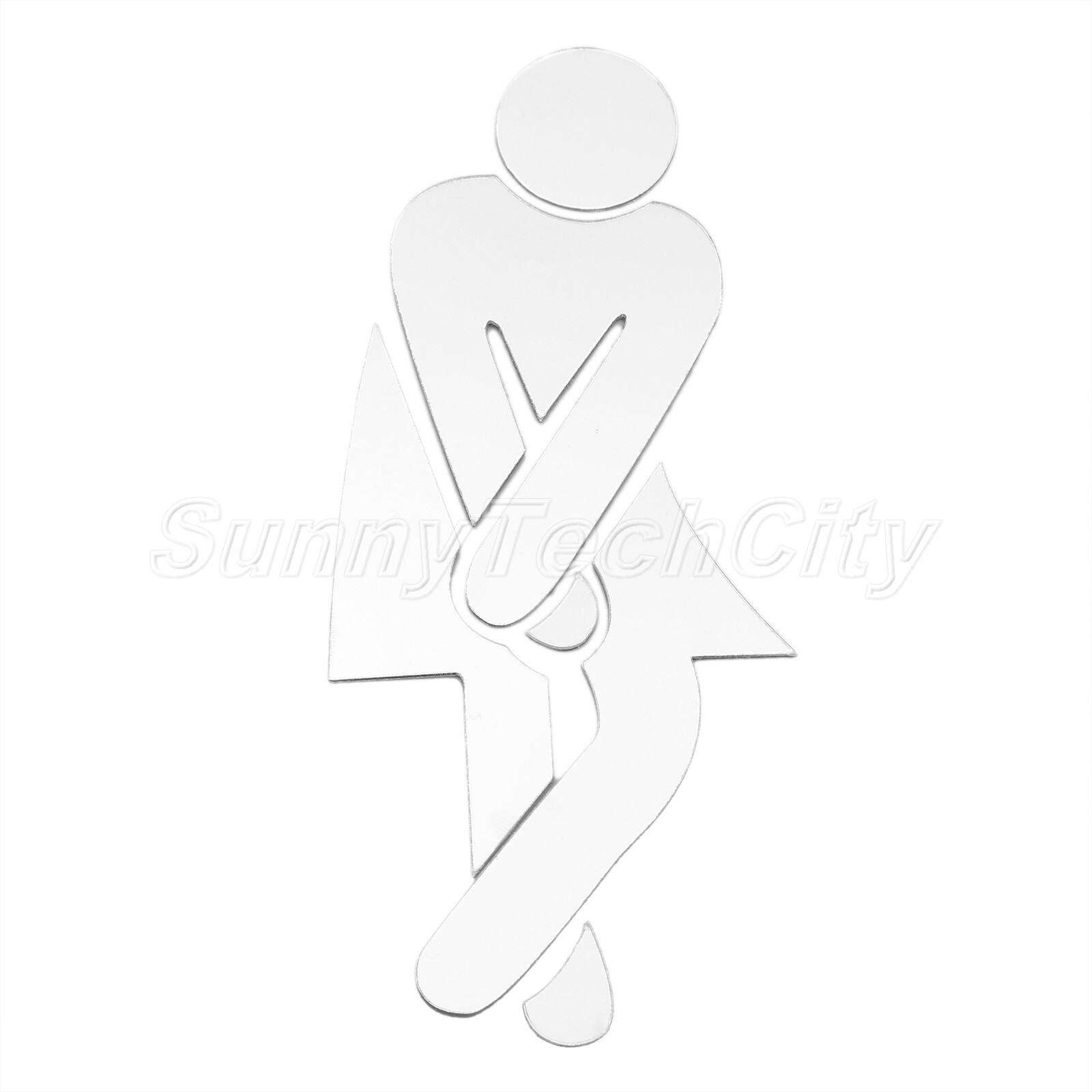 Mirror Toilet WC Man Women Decal 3D Washingroom Entrance Sign Art Sticker Decor