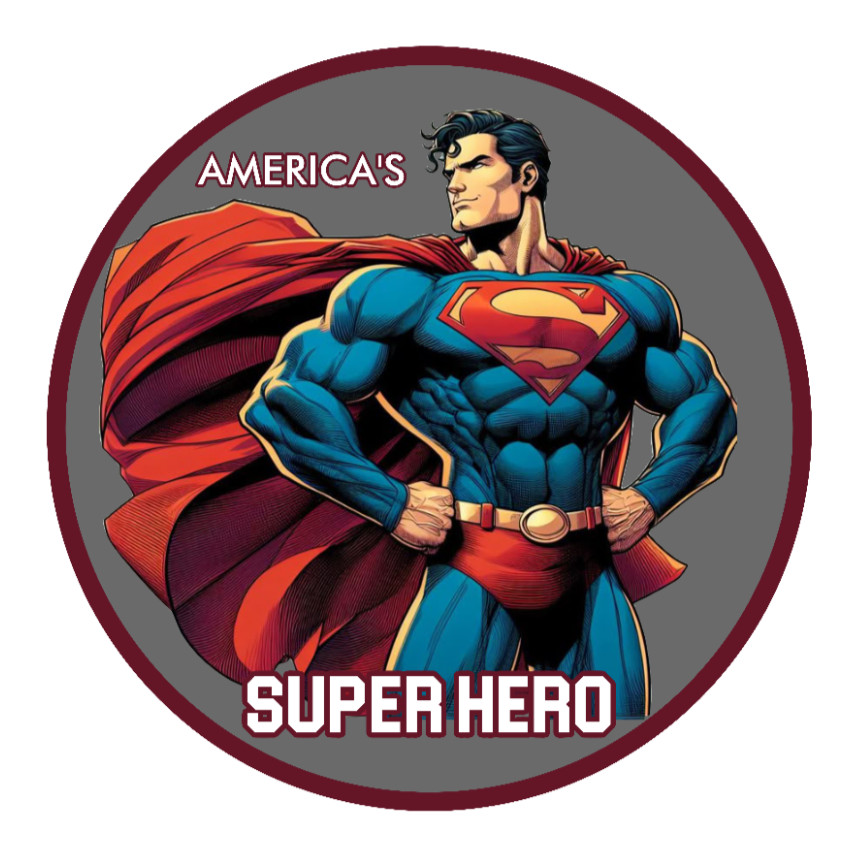 Superman (America's Hero) 4" Vinyl Decal Car Cooler Laptop Truck Smoker Trailer