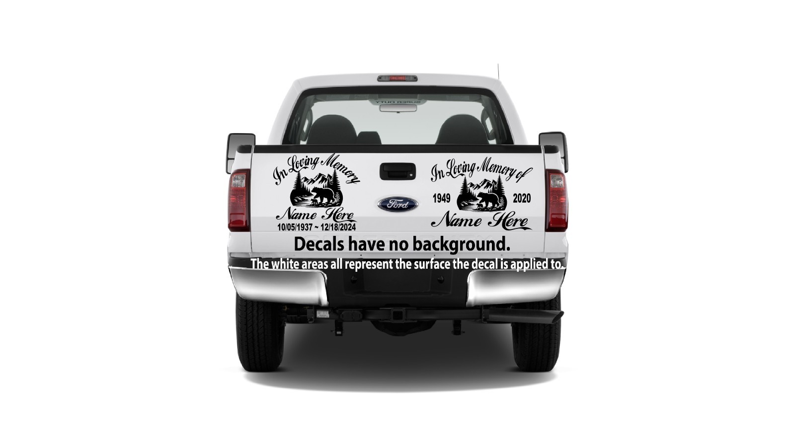In Loving Memory of Decal – Bear Family Outdoors Compass Memorial Sticker #2