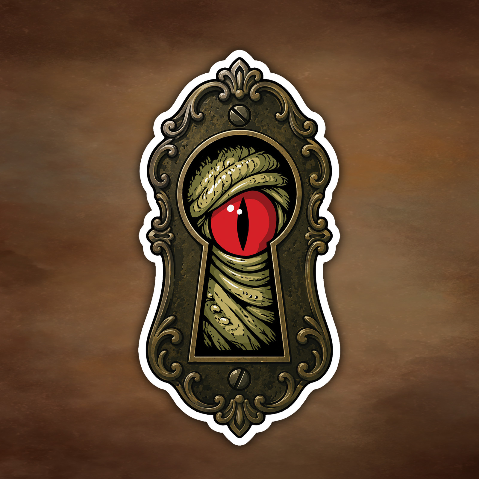 Monster Looking Through a Keyhole | Horror Sticker | Monster Sticker