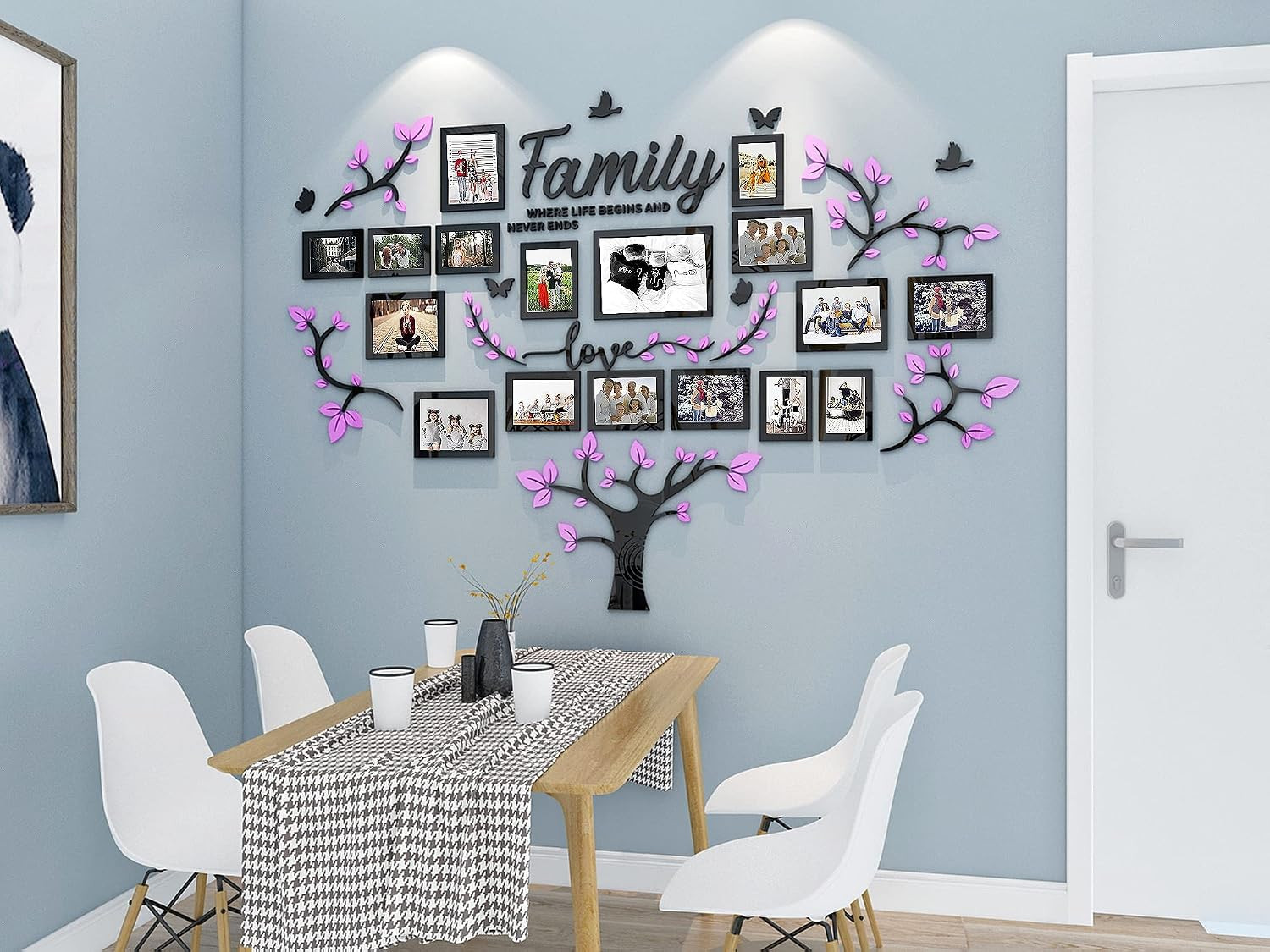 ⁠3D Family Tree Wall Sticker Photo Frames DIY Collage Living Room Wall Decor⁠