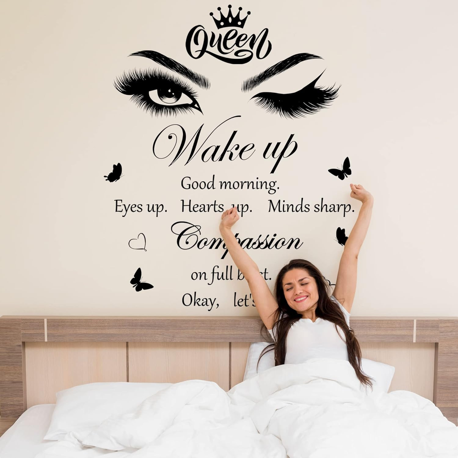 Inspirational Quotes Wall Decals Vinly Beauty Eyes Eyelash Wall Sticker Motivati
