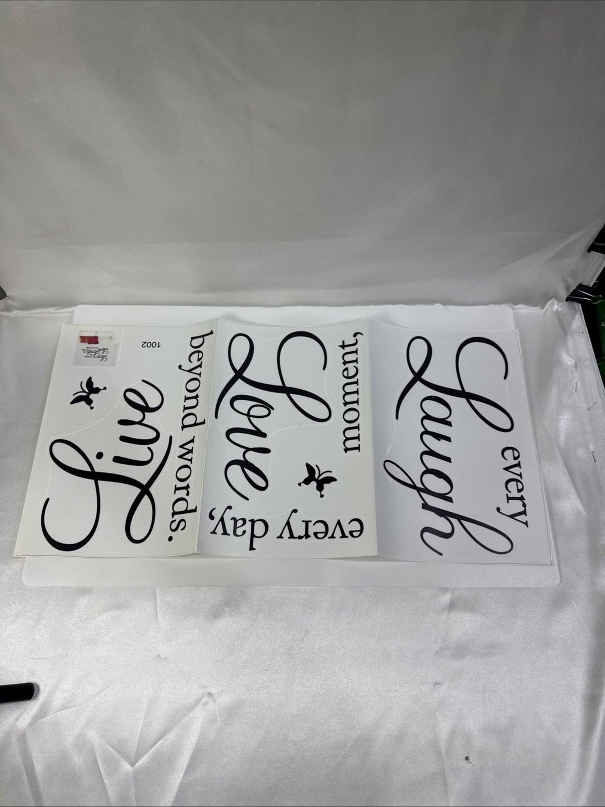 Live Every Moment,Laugh Every Day,Love Beyond Words,Wall Sticker Motivational