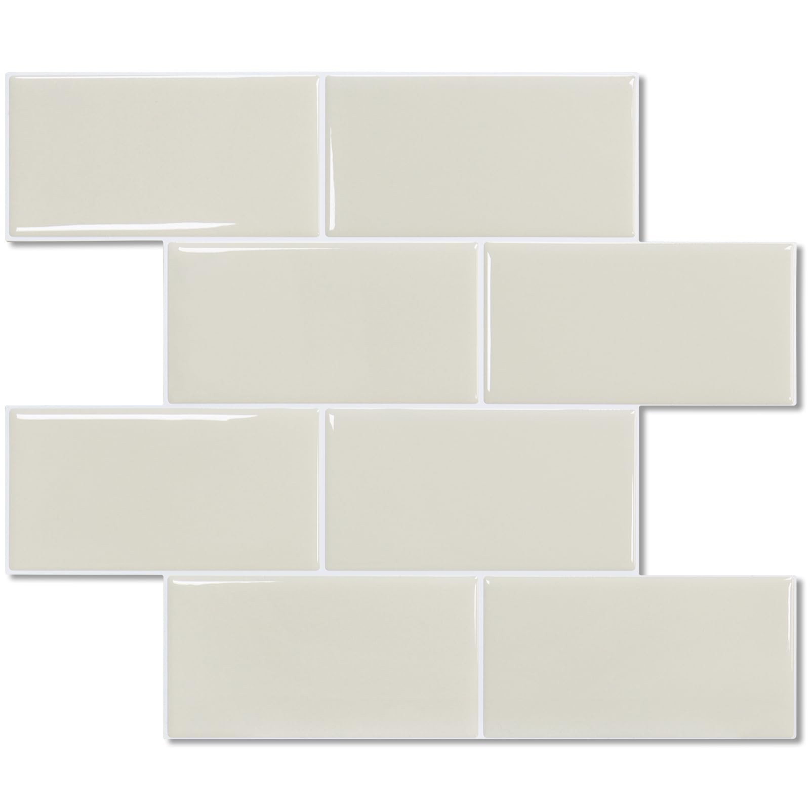 10-Sheet Subway Tile Peel and Stick Backsplash, Self Adhesive Vinyl Wall Tile…