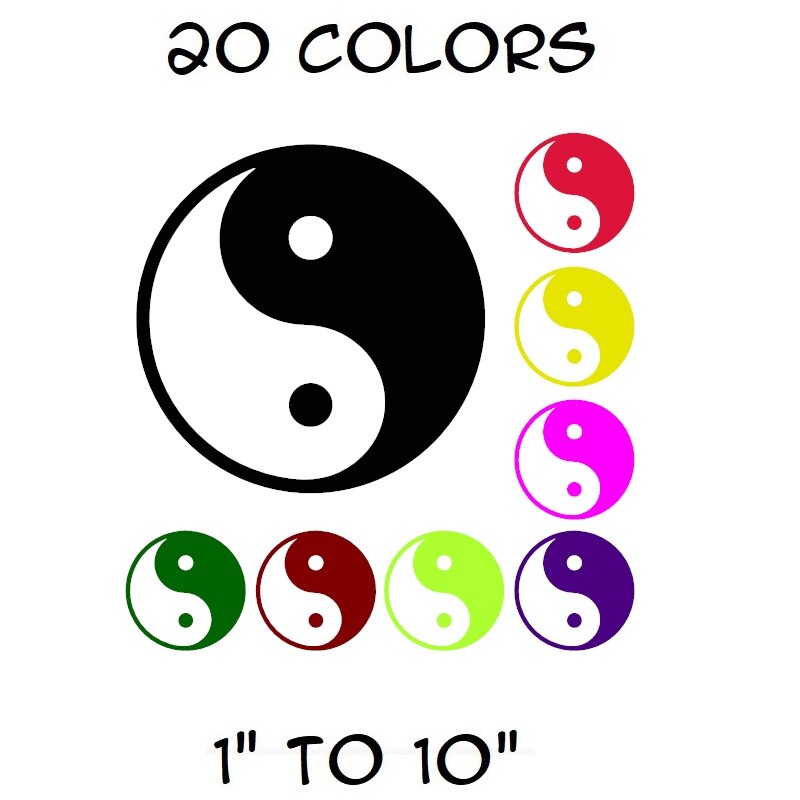 Yin Yang Sticker Vinyl Decal – Taijitu Chinese Symbol Ying Yan Car Window Wall