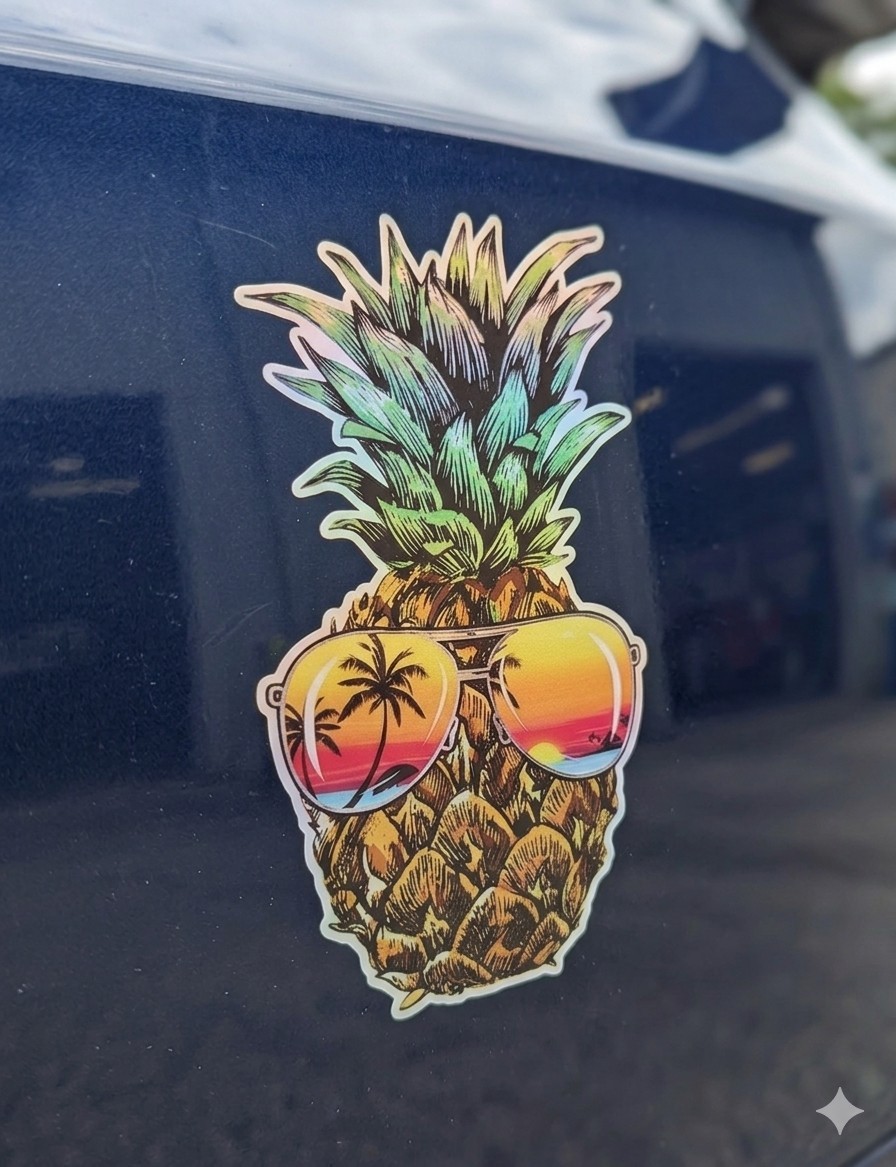 Cool Pineapple Sunglasses Vinyl Decal Tropical Summer Beach Sticker 7 Inch
