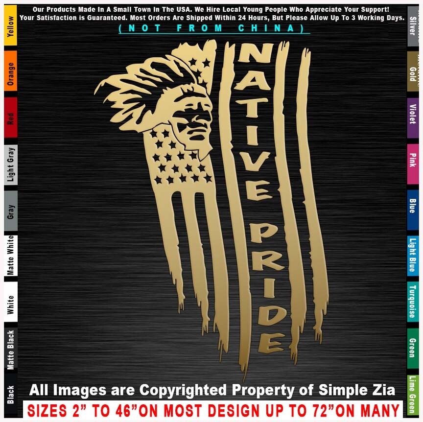 Native American Tattered Flag Chief Apache Navajo Pueblo Hopi Zuni Sticker Decal