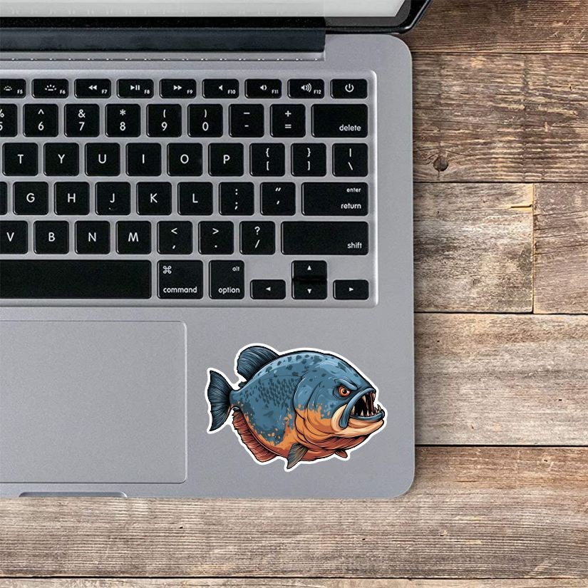 Piranha, Sticker, Peel N' Stick, Different Sizes