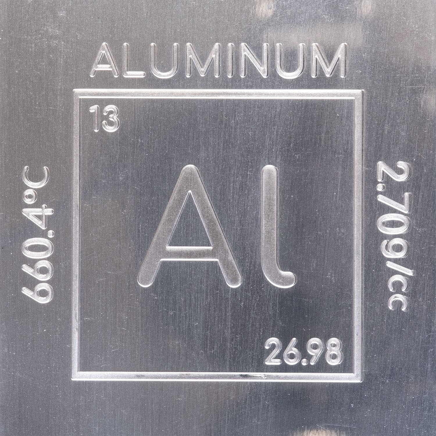 1 Pound .999 Pure Aluminum Bar Bullion with Element Design –