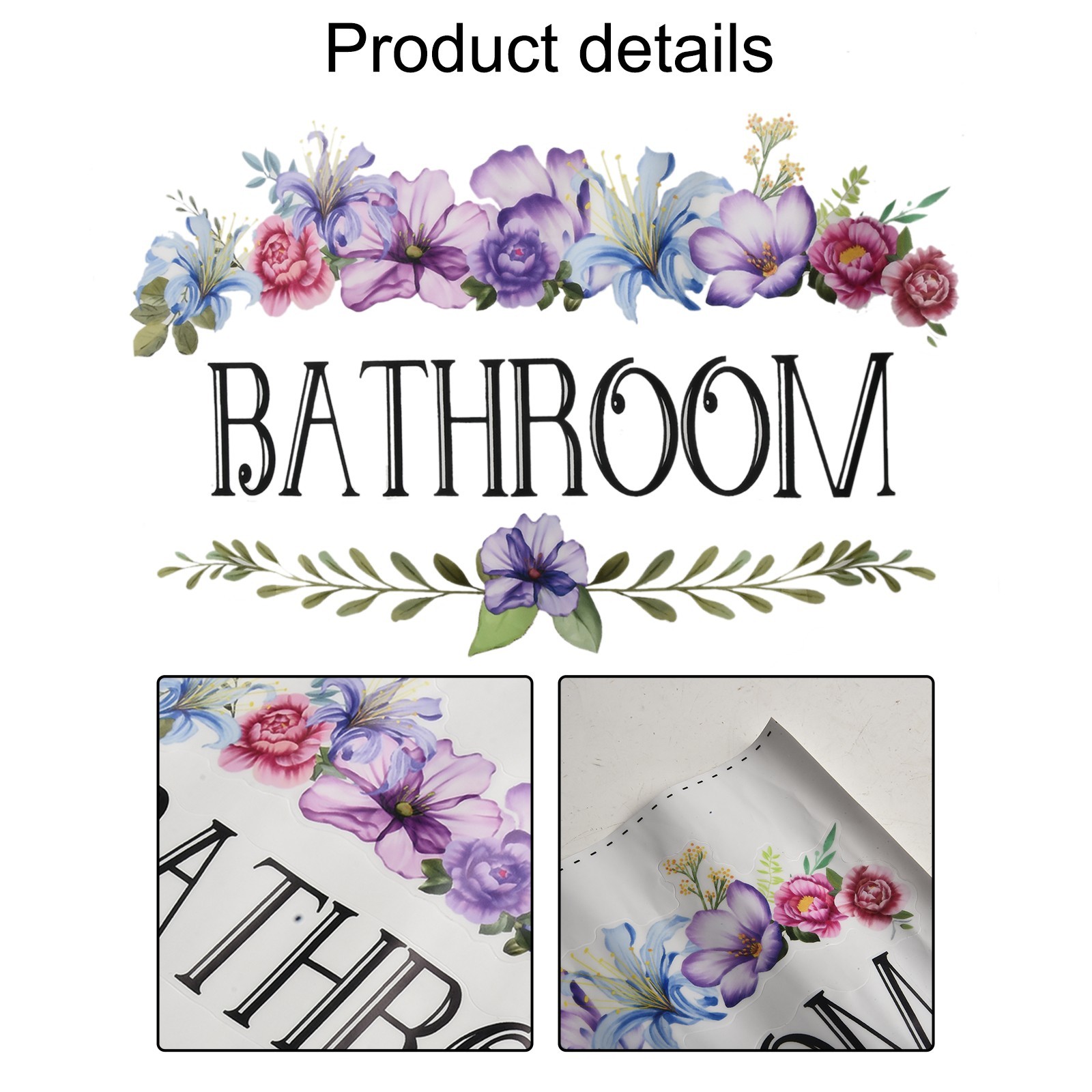 Waterproof Vinyl Wall Sticker Bathroom Door Sign Easy Application Removable